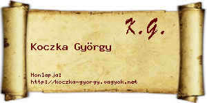 Koczka György névjegykártya