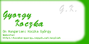 gyorgy koczka business card